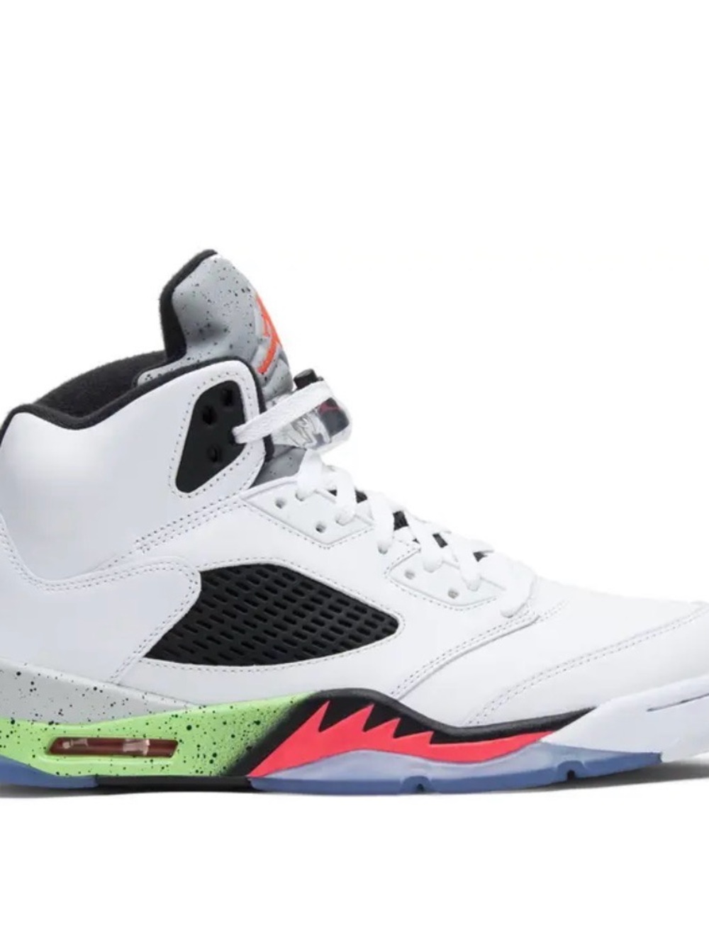 Jordan Air Jordan 5 Retro BG in White and Black with Green Accent